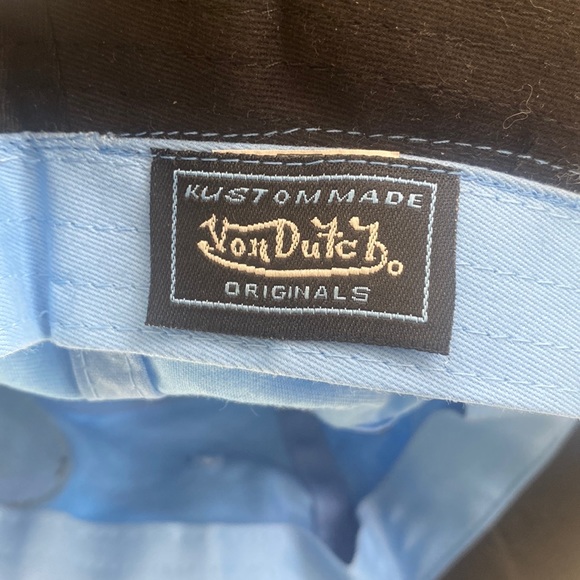 NEW Von Dutch Bucket Fisherman Hat Kids/Youth Sky Blue and Navy Blue, NWOT - Picture 3 of 7
